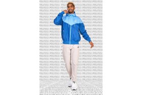 Resim Nike Sportswear Windrunner Jacket Blue Navy Kapüşonlu Erkek Ceketi Mavi Lacivert 