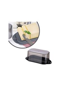 Resim Hobibahçem Kilitli Plastik Kapaklı Kahvaltılık Tereyağlık Peynirlik Erzak Saklama Kabı Ap-9428 Siyah 