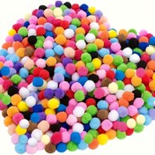 Resim 100 adet/400 adet Polipropilen 1.5cm Peluş Top Dekoratif Fuzzy Top Renk DIY Aksesuarları Yüksek Elastikiyetli Bal 