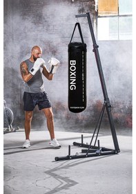 Resim 120 Cm Yırtılmaz Siyah Deluxe Boxing Boks Torbası Ve Tavan Kanca Siyah 