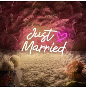 Resim Married Neon Tabela Neon Led Işıklı Tablo 50 X 30 Cm Renkli 