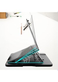 Resim Lenyes Lts231 Ayarlanabilir Su Geçirmez Çok Fonksiyonlu Apple Uyumlu MacBook Notebook Standı Siyah 