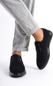 Resim Mbrgn86-s Siyah Erkek Cilt Bağcıklı Loafer, Siyah, 40 