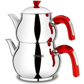 Resim Vıvaldı Nostalji Çelik Çaydanlık Mini Boy 4 Parça G044 Gri 