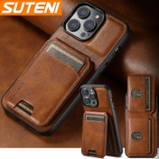 Resim Suteni Premium Taklit Suni Deri Kart Tutucu Cüzdan Erkekler için, for iphone 17 Pro Max, 17Air, 16, 15 Plus, 14, 13, 12, 11, XR ve Xsmax ile uyumlu 