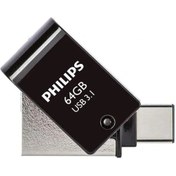 Resim Philips Fm12dc152b/00 128gb 2 In 1 Type-c/usb 3.1 Siyah Gri Usb Flash Bellek 1 Adet 