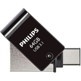 Resim Philips Fm12dc152b/00 128gb 2 In 1 Type-c/usb 3.1 Siyah Gri Usb Flash Bellek 1 Adet 