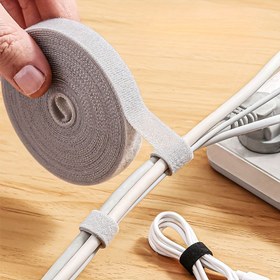 Resim 1 Rulo Tekrar Kullanılabilir Kablo Bağlantı Elemanları - Çok Amaçlı Bağlama Bantı, Kablo Düzenleme, Tel Yönetimi ve Depolama için - Pil Gerekmez 