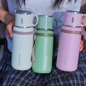 Resim 1 Paket 316 Paslanmaz Çelik Vakumlu Yalıtımlı Su Şişesi, Çay Filtresi, Sızdırmaz Kapaklı ve Taşıma Saplı, 700 ml / 24 oz Taşınabilir Kahve Bardağı için Dış Mekan, Seyahat, Ofis, Öğrenciler - İdeal Noel Hediyesi, Kahve Seyahat Kupası 