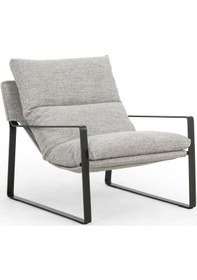 Resim Sller Portatif Metal İskeletli Berjer, Modern Metal İskeletli Portatif Tekli Koltuk Zarif Ekru 