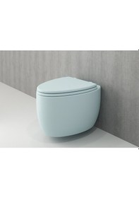 Resim Etna Asma Klozet + Soft Close Klozet Kapağı - Mat Buz Mavisi 