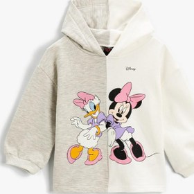 Resim Kız Bebek Disney Lisanslı Kapüşonlu Sweatshirt Pamuklu 