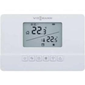 Resim Viessmann 300S Rf Kablosuz Oda Termostatı Dijital Ekranlı On/Off Özellikli Beyaz Model 