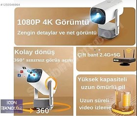 Resim POWERBANKLI ANDROİD TV PROJEKTÖR ULTRA HD+PERDE HEDİYELİ 