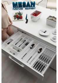 Resim Çekmece Içi Kaşıklık Ve Bıçaklık Düzenleyici Beyaz, 84x48 Yandan Ve Boydan 4cm Kesilebilir Beyaz 