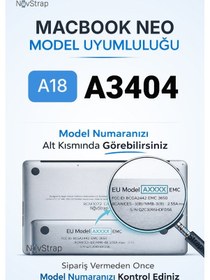 Resim Novstrap Apple Uyumlu Macbook Neo 13 İnç A18 Çip A3404 İle Türkçe Q Klavye Koruyucu Şeffaf Kılıf Şeffaf 