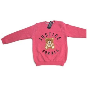 Resim AYICIK PELUŞ NAKIŞLI BASKILI SELANİK KIZ SWEATSHIRT FUŞYA RENK 9Y Fuşya 