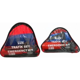Resim TüvTürk Uyumlu Autokit Üçgen Trafik Seti Bez Çantalı 