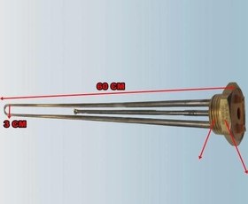 Resim Ender 1-1/4" inç 60cm 3000w Krom Güneş Enerjisi ve Termosifon Rezistansı 220v 8.5 Q Cr-Ni 
