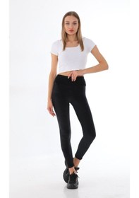 Resim Kadife Yumuşak Tayt SiYAH 