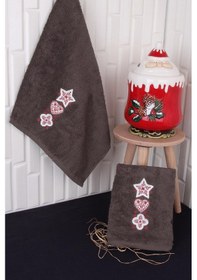 Resim %100 Pamuk 50x80 Christmas Yılbaşı El Havlusu Çok Renkli 