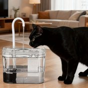 Resim 1.5L Kedi Su Fıskiyeli Su Fıskiyeli Su Sistemi - Şeffaf, Sessiz ve Taze Su Kediler ve Kediler için, Ev ve Seyahat için İdeal, Yavru Kedi Su Fıskiyeli Su Sistemi, Modern Kedi Fıskiyeli Su Sistemi, Batarya Olmadan USB Güçlü Fıskiyeli Su Sistemi 