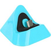 Resim Geeroyoo Switch/lite İçin Taşınabilir Üçgen Şarj Dizüstü, Type-c Girişli, Sabit Konumlandırma, Oynarken Şarj Et, Abs Malzeme Mavi Yeşil 