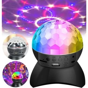 Resim Qasul L740 Disko Topu LED Işıklı Şarjlı Bluetooth Hoparlör Disco Speaker Aux/tf Card 