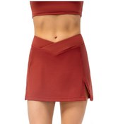 Resim Geeroyoo Kadınlar İçin Pratik Tenis Etek - İç Cep Ve Güvenlik Astarlı, Golf Ve Spor Aktivitelerine Uygun, Kiremit Kırmızısı, 8/l Beden Kırmızı 