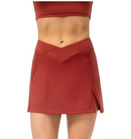 Resim Geeroyoo Kadınlar İçin Pratik Tenis Etek - İç Cep Ve Güvenlik Astarlı, Golf Ve Spor Aktivitelerine Uygun, Kiremit Kırmızısı, 8/l Beden Kırmızı 