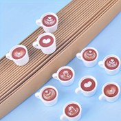 Resim 10 Adet Reçine Kahve Latte Sanat Takılar Seti - Lale, Aşk Kalp, Katmanlı Kahve Tasarım DIY Kolye Küpe Kolye Takı Aksesuarları 