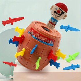 Resim 1 Takım Komik Korsan Varili Oyunu, Şanslı Korsan Zıplayan Kova ve Kılıç Takla Eğlenceli Oyuncaklar - Aile İçi Etkileşimli Çocuk Oyuncağı (Rastgele Renkler) 