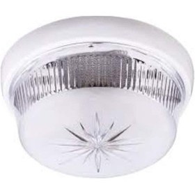 Resim Korçam Plastik Tavan Armatürü Silindir Ve Kubbe Cam Seçeneği Beyaz 