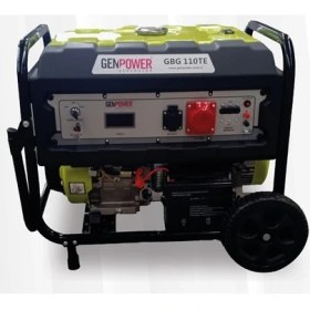 Resim Genpower Gbg 110 Te Model 10,5 Kva Benzinli ,ipli/marşlı Tekerlekli Trifaze Portatif Jeneratör 