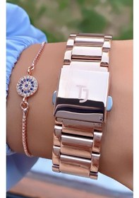 Resim Tom Jones Mrd12189 Rose Gold Renk Kadın Kol Saati Bileklik Hediyeli 