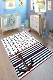 Resim Cotton Şönil Kaymaz Tabanlı Yıkanabilir Antibakteriyel Dijital Baskı Çocuk Halısı, 80 x 150 CK-10050A-CTN 