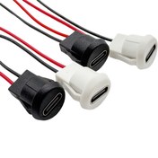 Resim 10 adet/16 adet/20 adet Tip-C Dişi Konnektör 2P Lehimli Siyah ve Beyaz Karışık USB Soketleri Elektrik Şarj Portu için 