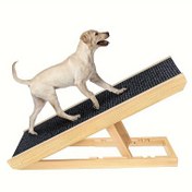 Resim Küçükten Orta Boy Köpekler için Ayarlanabilir Ahşap Ramp - Kaymaz Polyester Yüzeyli Geri Dönüştürülmüş Ahşap Evcil Hayvan Merdivenleri, Koltuk, Yatak & Oyun Zamanı için Taşınabilir Evcil Hayvan Rampa, Dayanıklı ve Güvenli Tasarım, Küçük Köpekler için Evcil Hayvan Merdiveni, Sağlam Yapı, Yaşlı Evcil Hayvanlar 