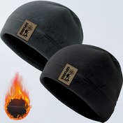 Resim Yeni Kış Polar Beanie Şapka - Sıcak, Şık Siyah Örgü Kapak Dış Aktiviteler, Günlük Giyim ve Bisiklet için, Polyester, Rahat Başlık | Şık Beanie | Dayanıklı Başlık 