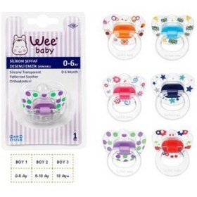 Resim Wee 836 Silikon Şeffaf Damaklı Des. Emzik No: 1 Pembe 