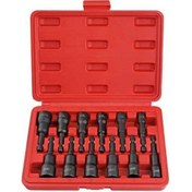 Resim Pazly K22754 12'li Manyetik Somun Tornavida Seti, Krom-vanadyum, Kırmızı Renk 
