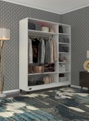 Resim Kenzlife Z Giysi Dolabı Dursun 180*150*40 Byz Gardırop Tekerlekli 