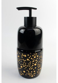Resim Porselen Sıvı Sabunluk 450ml Yaldızlı Siyah 