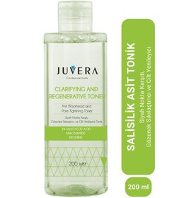 Resim Juvera cosmeceuticals salisilik asit içerikli siyah nokta karşıtı ve gözenek sıkılaştırıcı yenileyici tonik 200ml 