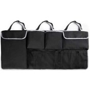 Resim Ulzyvf Büyük Kapasiteli Suv & Kamyonet Bagaj Organizatörü - 4 Cep + 2 File Bölmeli Su Geçirmez Çanta 