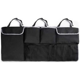 Resim Ulzyvf Büyük Kapasiteli Suv & Kamyonet Bagaj Organizatörü - 4 Cep + 2 File Bölmeli Su Geçirmez Çanta 