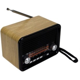 Resim Genel Markalar 2 Yıl Ns-1537bt Şarjlı Nostaljik Radyo Retro Ahşap Mp3 Çalar 14 Cm Kahverengi 