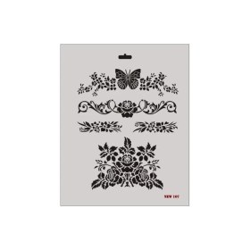 Resim Belle Fusion Mey Ithalat® Rich New Seri N-107 Stencil 35X25 cm 