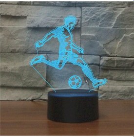 Resim Soulader Gece Aydınlatmalı Led Işıklı Mini Futbol Sahası Dekoratif Lamba Çok Renkli 