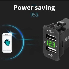 Resim Xuweiwei 1 Pce Araç Modifiye Aksesuar Green Ltwu Çift Usb Hızlı Şarj 4.2a Voltaj Göstergeli Araç Şarj Cihazı 